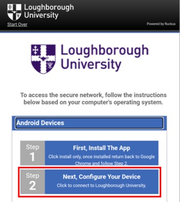 Prompt box to select step 2